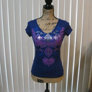NWOT Express purple graphic tee t shirt top XS extra small
